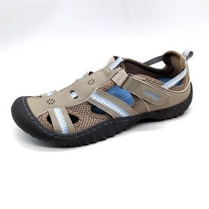 JSport by Jambu Shoes Womens Regatta Beige 10 Sneaker Sporty Hook Loop  NEW